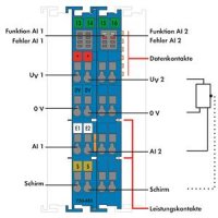 2kanálový analogový vstup 4-20 mA asymetrický vstup modrá Wago 750-485