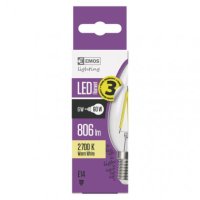 LED FLM CANDLE 6W(60W) 806lm E14 WW /1525281218/ EMOS Z74203