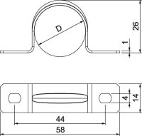 OBO 605 25 G Upevňovací příchytka oboustranná 25mm Ocel galv. zinek