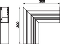 OBO GA-SF70130EL Plochý roh, pro kanál Rapid 80, 70x130mm, Hliník, Alu eloxováno