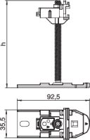 OBO OKA NEVE 110 Nivelační jednotka, pro OKA-G a OKA-W, Ocel