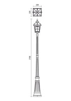 Sloupkové svítidlo YORK ST H218 E27 1X70W IP44 BR REDO 9654