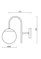 Přisazené svítidlo se skleněným stínidlem OSMONT ANCHA 1 7W IP40 E27 černá