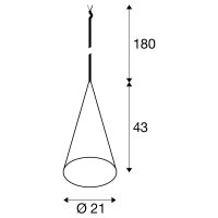 MAGICO 20, závěsné svítidlo, E27, délka závěsu 180cm, 1x max. 10W, matná bílá