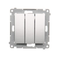 Trojité tlačítko 10AX, 250V~, stříbrná matná metalizované DP31.01/43