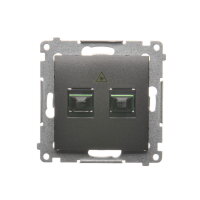 Světlovodná/optická zásuvka dvojitá SC/APC antracit mat, metalizované DGS2.01/48
