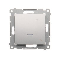 Přepínač střídavý, s orientačním LED, řazení 6So, 16AX 250V, stříbrná matná