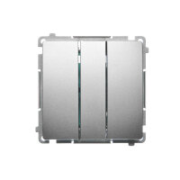 Trojité tlačítko s orientačním LED podsvětlením 10AX, 250V~, Satén BMP31L.01/29