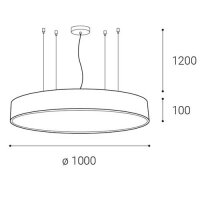 Svítidlo MONO 100 P-Z, B DIM TRIAC 153W 2CC3000K/4000K závěsné černé