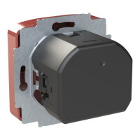 Zásuvka ABB TANGO s kolíkem, s clonkami, USB-A/C vřesová 5569A-A32357 R2