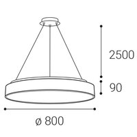Závěsné svítidlo LED2 RINGO II 80 P/N-Z, W CASAMBI TW 80+12W 2700K-4000K bílá