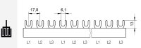 G-3L-210/10C lišta 3-fázová středová 210mm