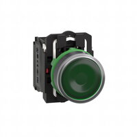 Schneider xB5AW33B5 Ovládač stiskací prosvětlený,lícující,1 Z+1V,24V-zelený