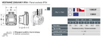 Zásuvka vestavná 13953F IP54/230V/16A s ochranným kolíkem modrá FAMATEL 13953F