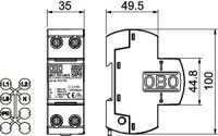 OBO MCD 125-B NPE Kombinovaný svodič přepětí typ 1+2 jiskřiště mezi N a PE 255V