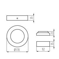 Kanlux 33534 CARSA V2LED 12W-WW-W Přisazené svítidlo LED