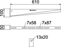 Nástěnný výložník OBO AW 30 61 A2 B610mm Nerez ocel