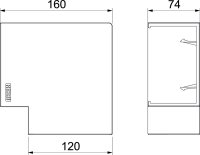 OBO BRK FW70110 cws Plochý roh SIGNA BASE 160x160x74 krémová bílá