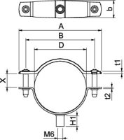 OBO ASG 732 53 A4 Distanční příchytka s připojovacím závitem M6 44-53mm Nerez