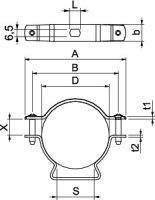 OBO ASL 733 63 A2 Distanční příchytka s připojovacím závitem M6 53-63mm Nerez