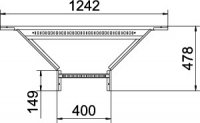 OBO LAA 440 R3 FS Odbočný díl pro kabelový žebřík 45x400 Ocel pásově zinkováno