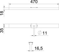 OBO GMS 470 FS Středový závěs pro mřížový žlab se svorkou B470mm Ocel pás.zink