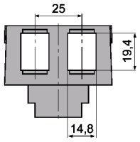 ABB 5014A-B1018 Maska nosná pro 2 komunikační zásuvky keystone