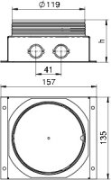 OBO UDL2-120 70 Podlahová krabice s vývodem pro GESRM2 135x157x70 Ocel pás.zink