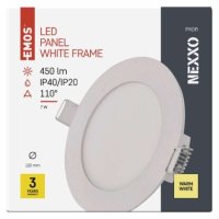 LED vestavné svítidlo NEXXO, kruhové, bílé, 7W, teplá bílá EMOS ZD1124