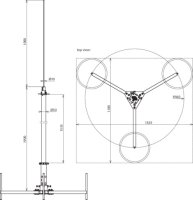 Jímací stožár 50 pro vodič HVI-light SET s třínohým stativem L 2900mm