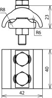 Paralelní svorka Cu pro rozdílné průměry 5-12,5mm / 16-95mm2 DEHN 306100