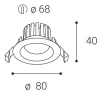 LED2 2231531D MAX 1, W DALI/PUSH DIM 8W 3000K