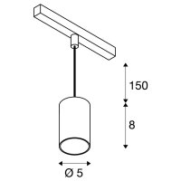 NUMINOS XS 48 V TRACK DALI závěsné svítidlo bílé/bílé 8,7W 720lm 3000K CRI90 55°