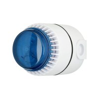 FL/BL/W/D Siréna s majákem Flashni 24V DC hluboká základna bílý kryt modrý maják