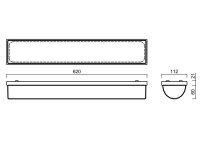 Přisazené LED svítidlo se skleněným stínidlem SYLVIA D1 18W IP44II 3K chrom