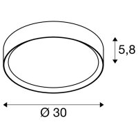 SLV DECONA, nástěnné a stropní svítidlo, kulaté, 2700/3000K, 18W, PHASE, bílé