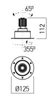 XDRILL TRIM. REC. FITTING 1x9W CENTRAL 2
