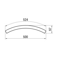 XFREE S CURVED 500mm 60dgr SURF./SUSP. L