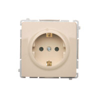 Zásuvka jednonásobná typu Schuko 16 A, 250 V~, šroubové svorky,béžová