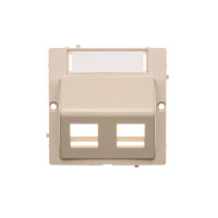 Kryt zásuvky komunikační (pro prvky Keystone), šikmé dvojité, béžová BMGKS2P/12