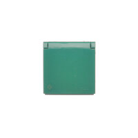 Kryt zásuvky s uzemněním - IP44 - klapka v barvě krytu antibakteriální, zelená