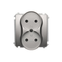 dvojitá zásuvka bez uzemnění se clonami elektrických kolejí saténová