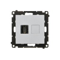 Zásuvka HDMI 1 násobná (přístroj s krytem) hliníková matná   TGHDMI.01/143