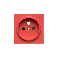 Kryt 1 násobné zásuvky, s uzemněním, se clonkami antibakteriální červená