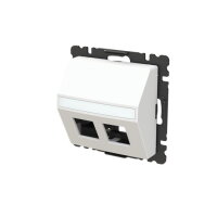 Kryt komunikační zásuvky ABB ZONI přímé (2x) matná bílá 5014T-A00418 240