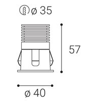 Zápustné svítidlo RAY XS, W DALI/PUSH 3W 3000K UGR bílá LED2 2250131D
