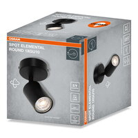 LED SPOT ELEMENTAL BLACK 1XGU10 ROUND BLACK OSRAM 4099854587528