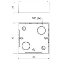 KRABICE LIŠTOVÁ, konfigurace HB, barva SUPERBÍLÁ/RAL9003 KOPOS LK 80X28/1_HB