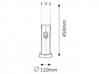 Inox torch E27 1x 25W IP44 saténový chrom RABALUX 8267