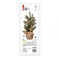 LED vánoční stromek zasněžený, 52 cm, 3x AA, vnitřní, teplá bílá, časovač